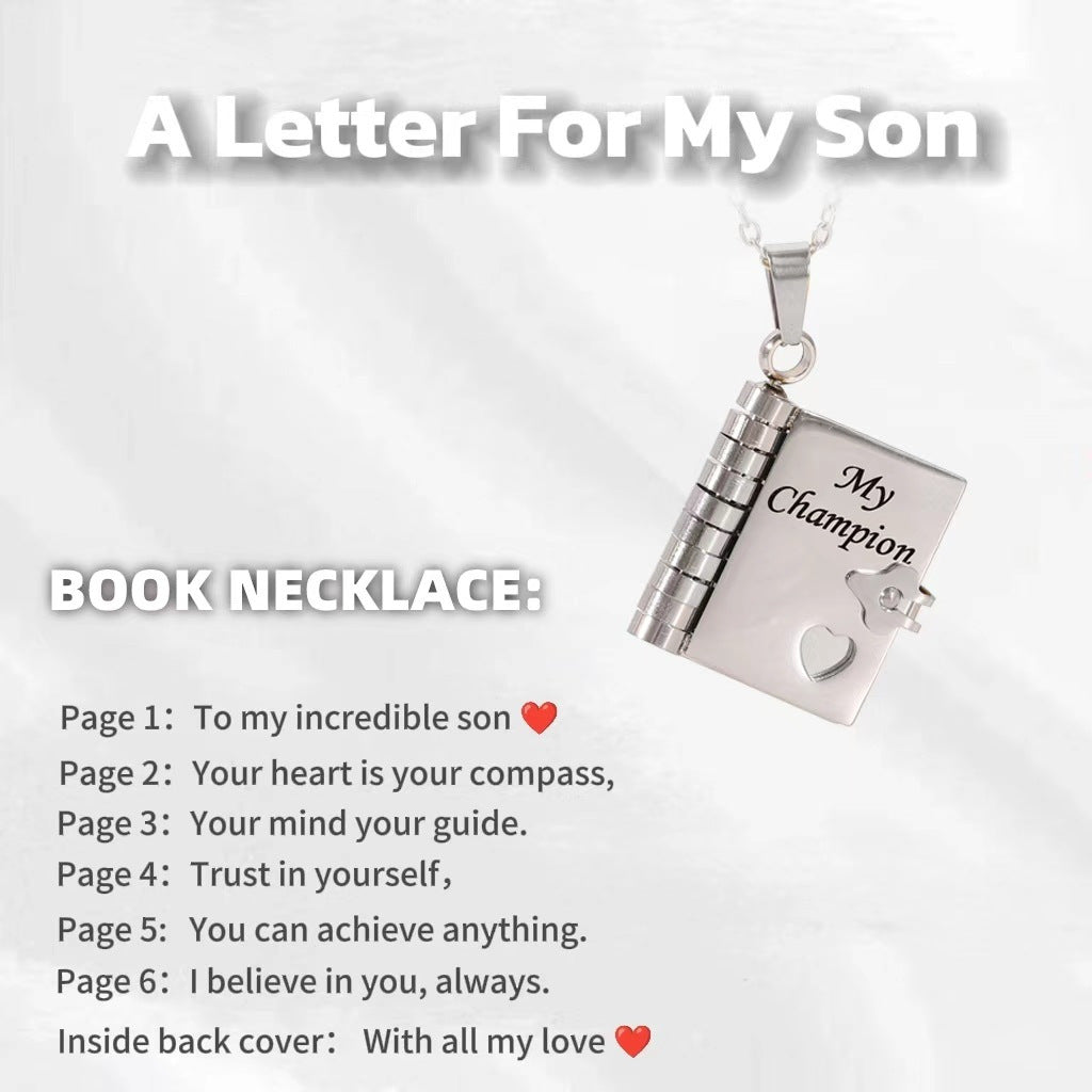 To My Son My Champion book locket in silver