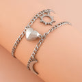Sun and Moon bracelets with their hearts joined
