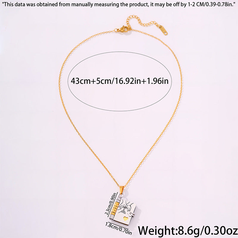 To My Love book locket chain length