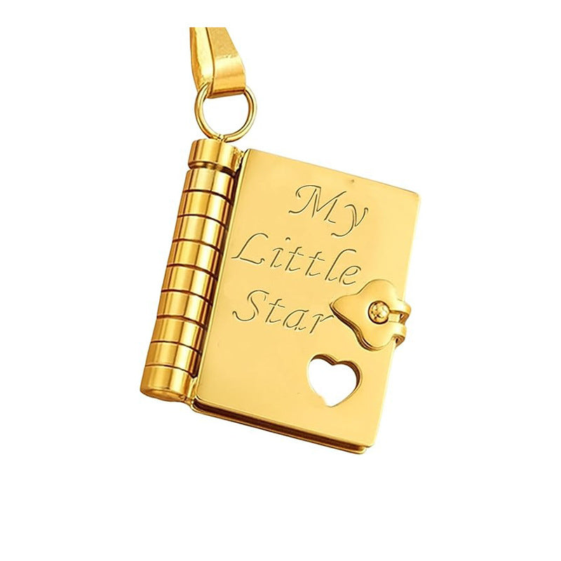 My Little Star book locket in gold