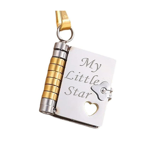 My Little Star book locket in silver and gold