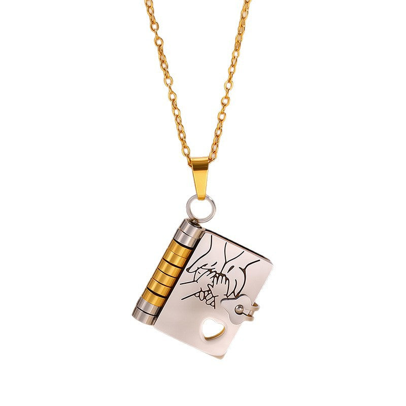 To My Love book locket in silver and gold