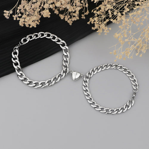 Matching Hearts bracelet set with the two half hearts joined