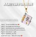 Best Mom Ever book locket with the seven engraved pages listed