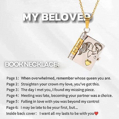 The seven engraved lines inside the To My Love book locket