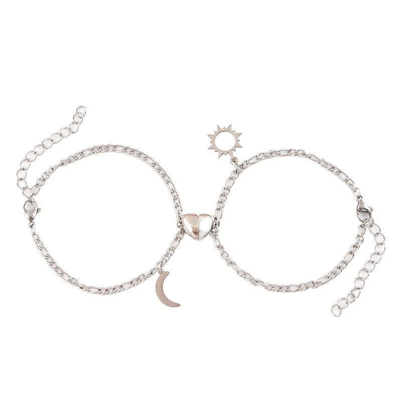 Sun and Moon bracelet set on white